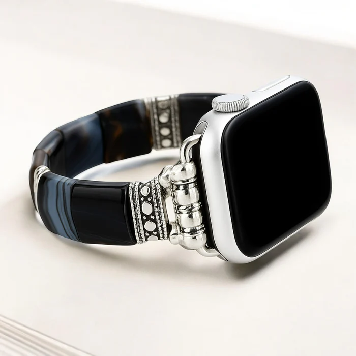 Bohemian Noir Stretch Apple Watch Strap